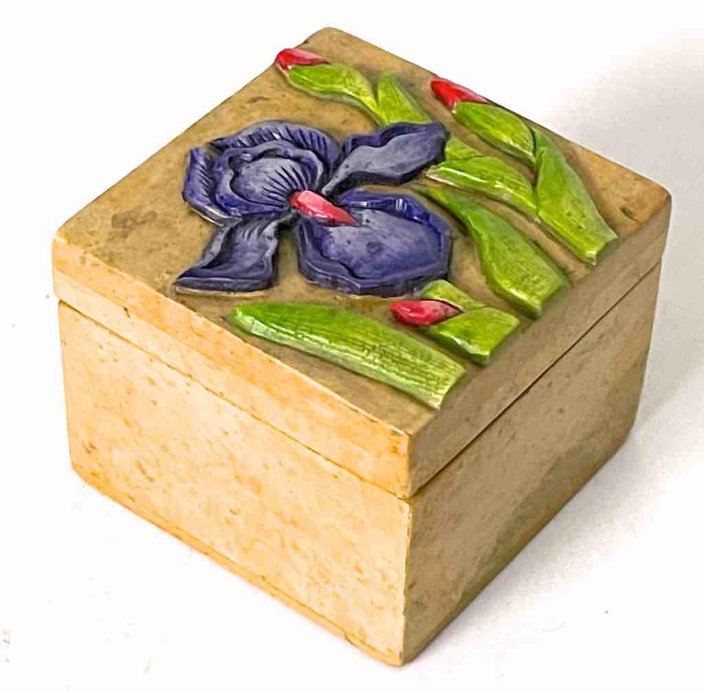 Orchid Design Small Cube Soapstone Trinket Decor Box