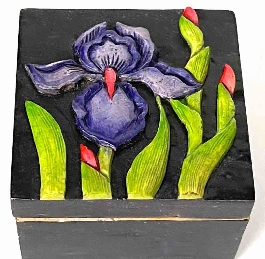 Orchid Design Small Cube Soapstone Trinket Decor Box