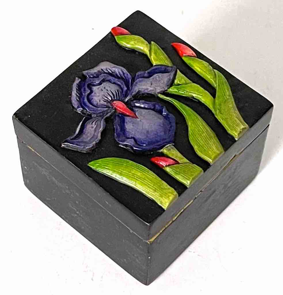 Orchid Design Small Cube Soapstone Trinket Decor Box