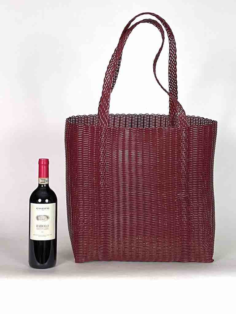 Large Deep Woven Recyclyed Plastic High Capacity Handbag - El Salvador