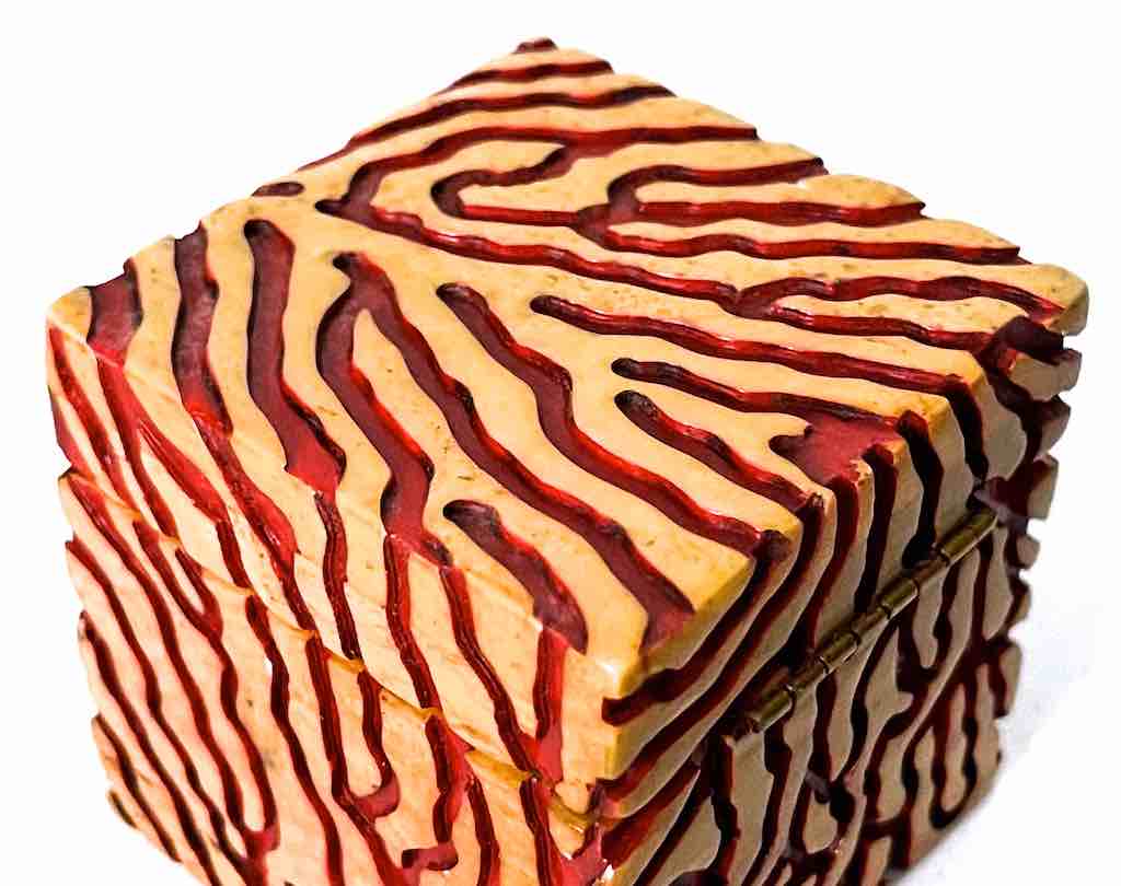 Zebra Motif Soapstone Trinket Decor Box