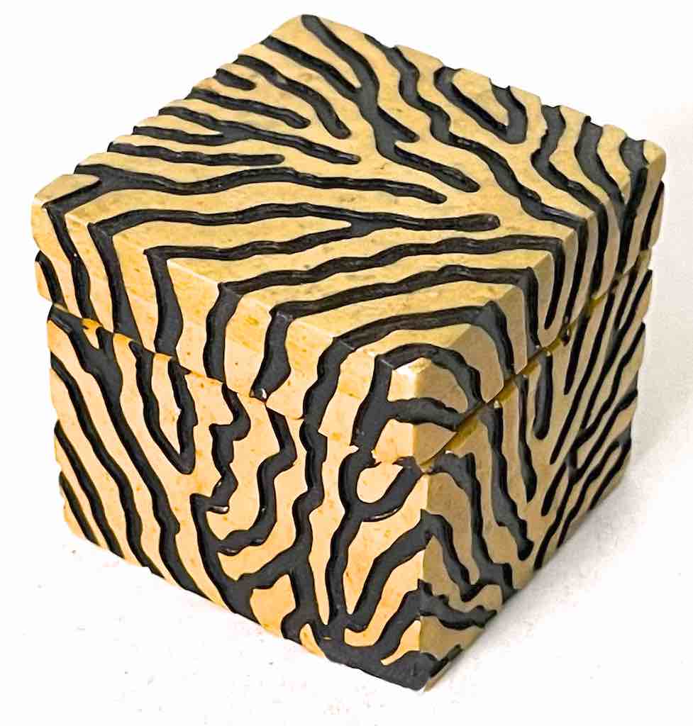 Zebra Motif Soapstone Trinket Decor Box