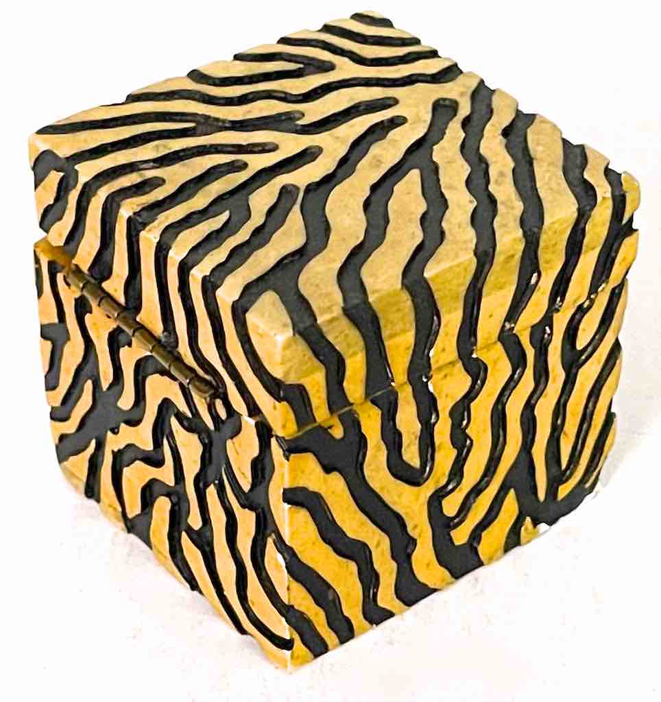 Zebra Motif Soapstone Trinket Decor Box