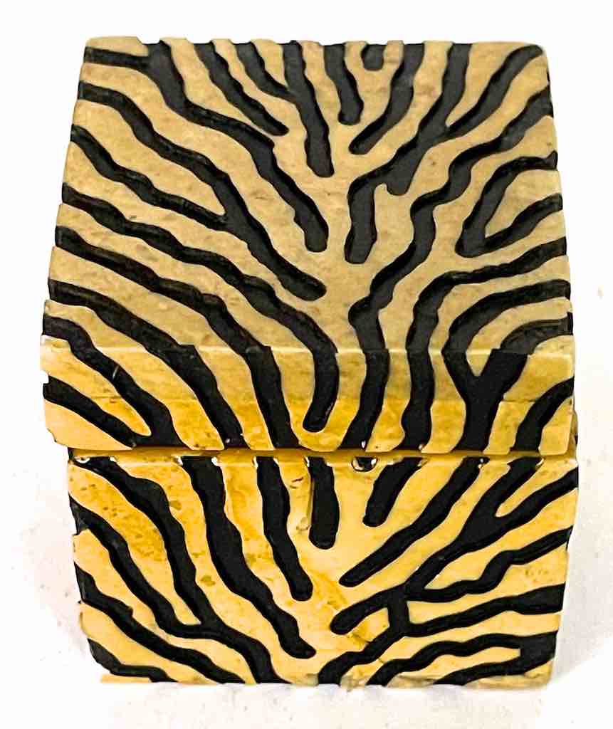 Zebra Motif Soapstone Trinket Decor Box