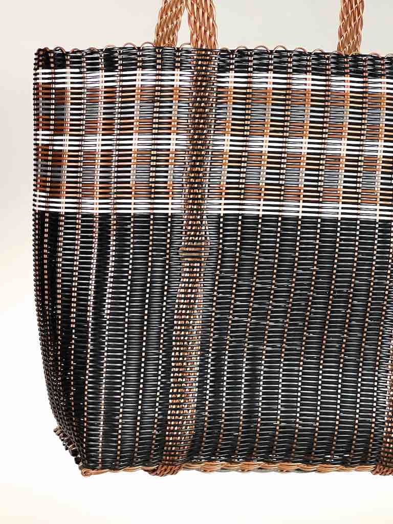 Large Deep Woven Recyclyed Plastic High Capacity Handbag - El Salvador