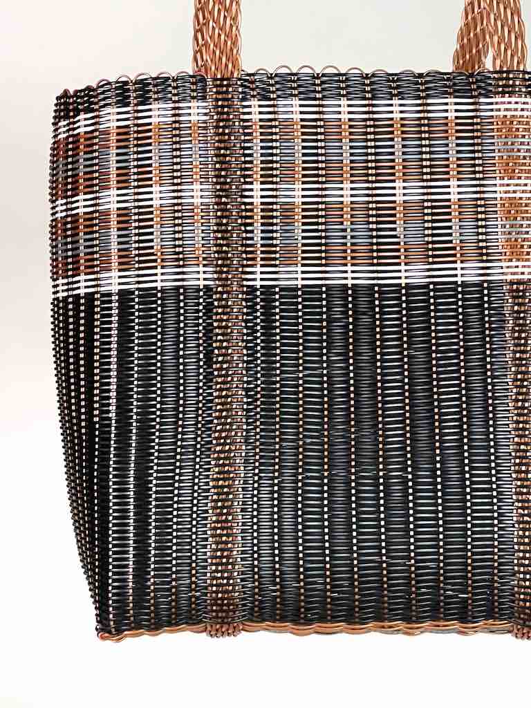 Large Deep Woven Recyclyed Plastic High Capacity Handbag - El Salvador