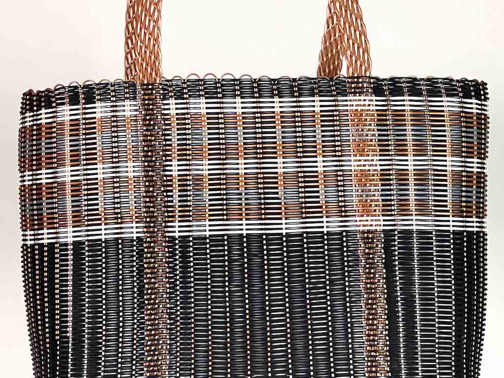 Large Deep Woven Recyclyed Plastic High Capacity Handbag - El Salvador