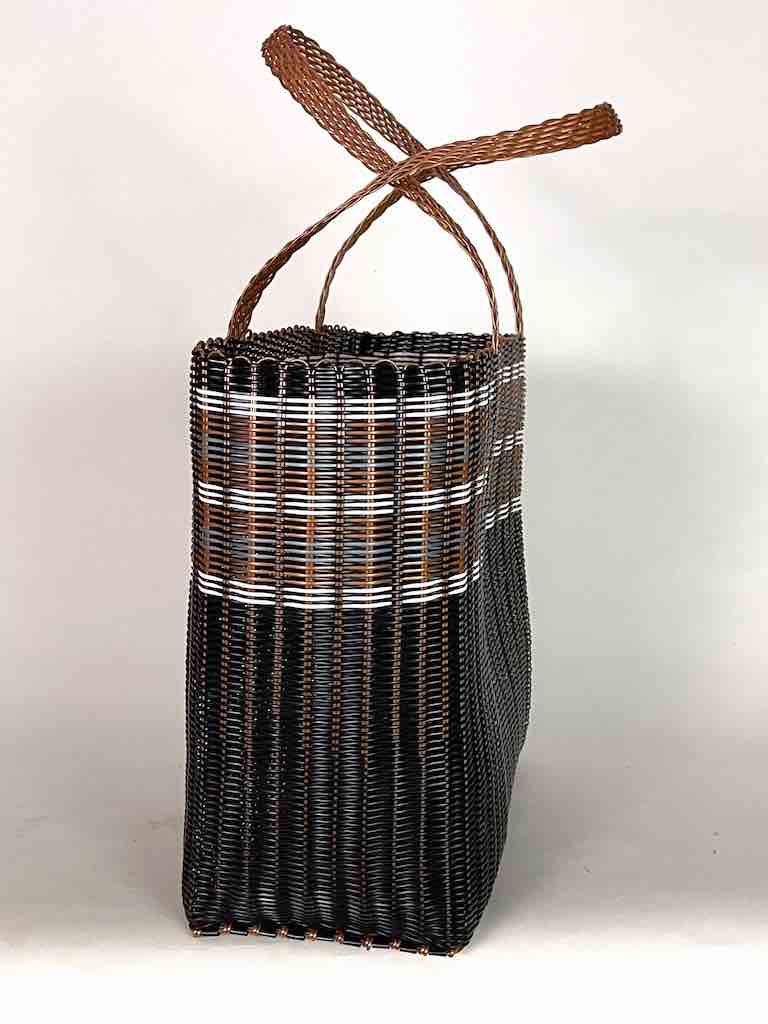 Large Deep Woven Recyclyed Plastic High Capacity Handbag - El Salvador