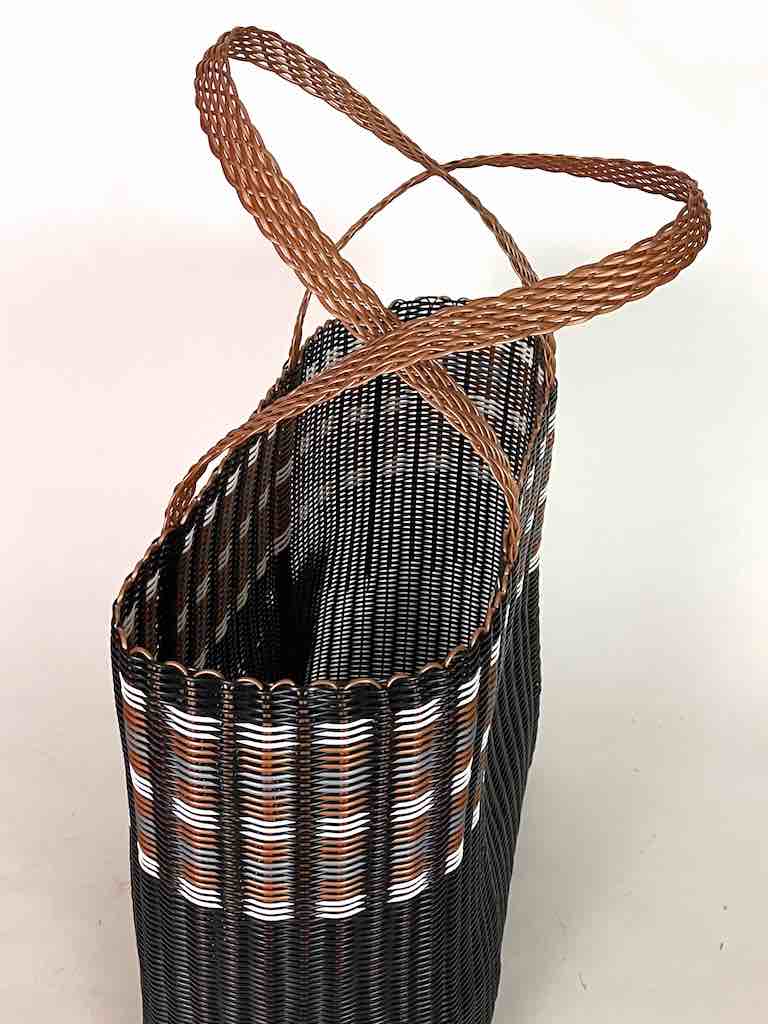 Large Deep Woven Recyclyed Plastic High Capacity Handbag - El Salvador