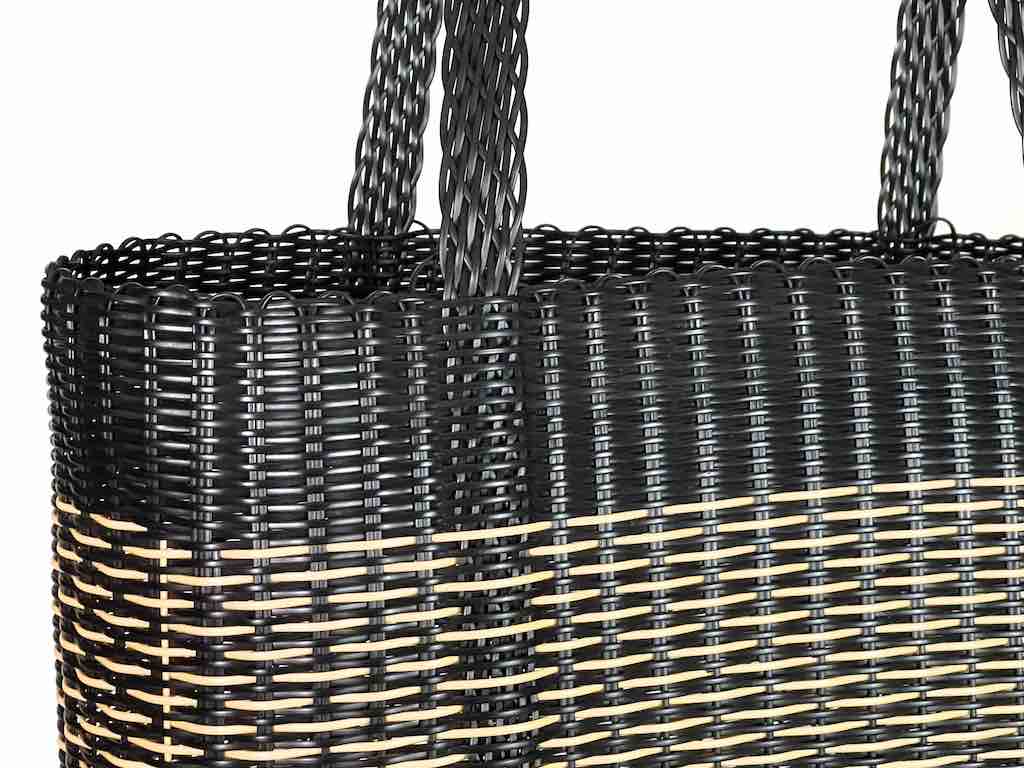 Large Deep Woven Recyclyed Plastic High Capacity Handbag - El Salvador