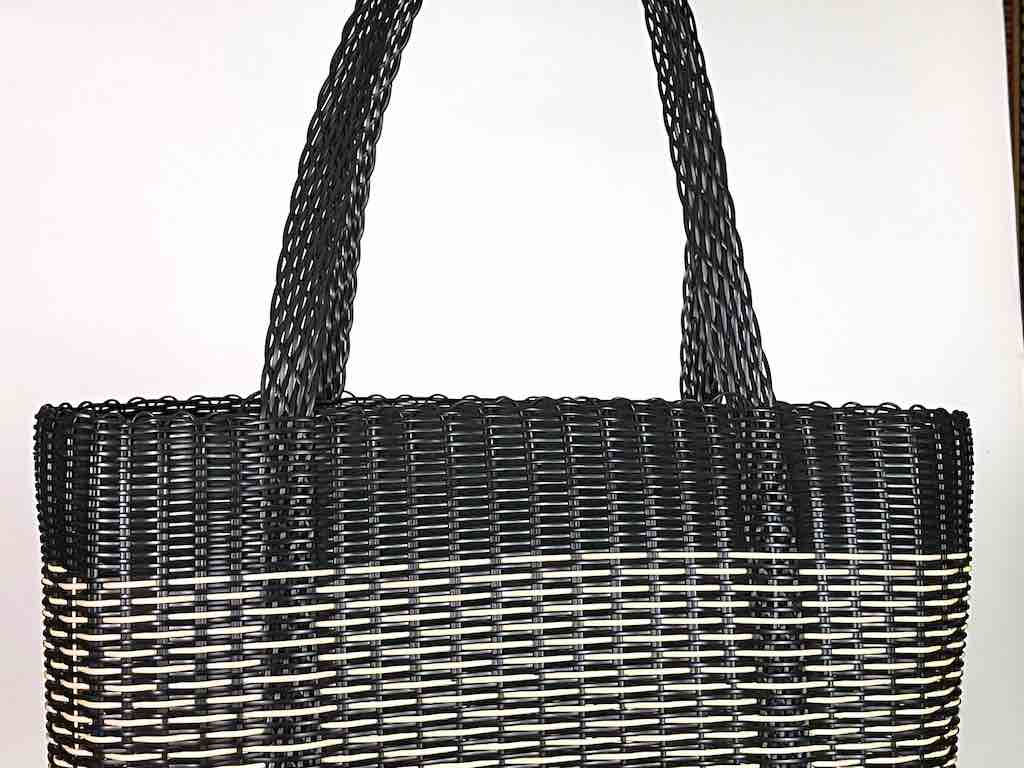 Large Deep Woven Recyclyed Plastic High Capacity Handbag - El Salvador