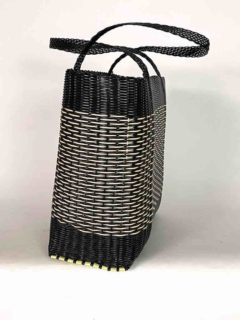 Large Deep Woven Recyclyed Plastic High Capacity Handbag - El Salvador