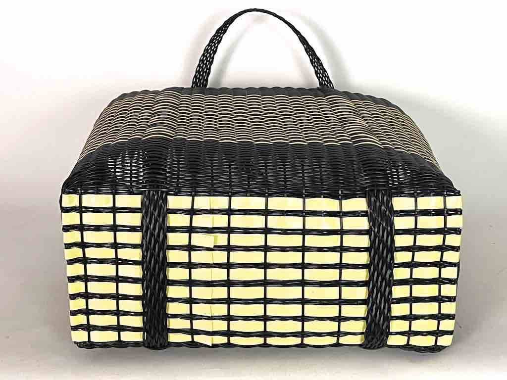 Large Deep Woven Recyclyed Plastic High Capacity Handbag - El Salvador