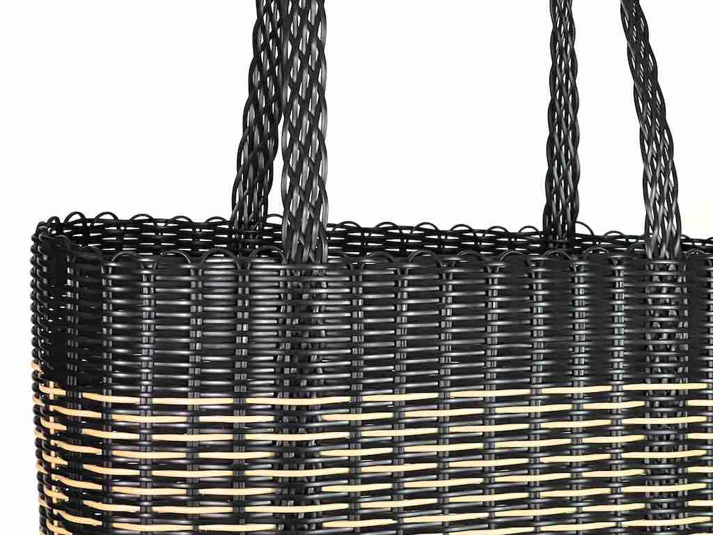Medium Deep Woven Recyclyed Plastic High Capacity Handbag - El Salvador