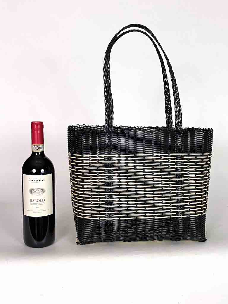 Medium Deep Woven Recyclyed Plastic High Capacity Handbag - El Salvador