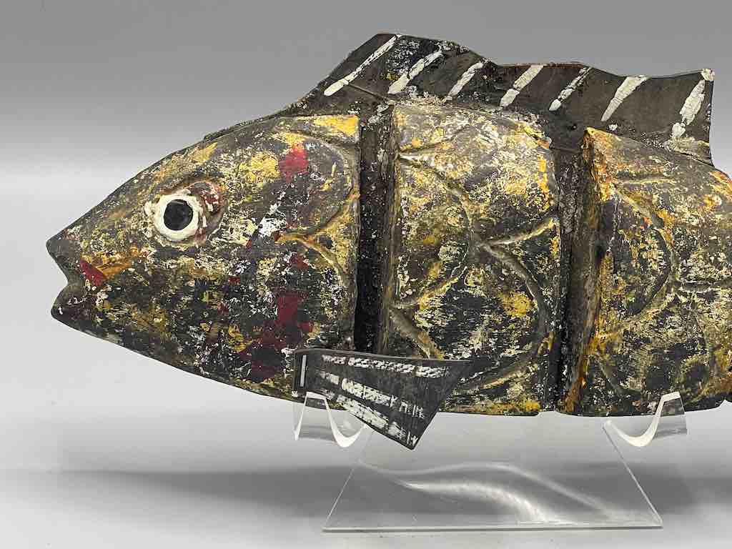 Vietnamese Wooden Fish Articulated Puppet Sculpture