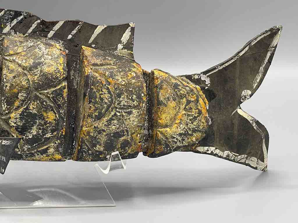 Vietnamese Wooden Fish Articulated Puppet Sculpture