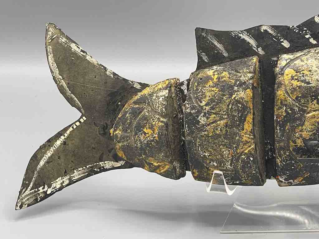 Vietnamese Wooden Fish Articulated Puppet Sculpture