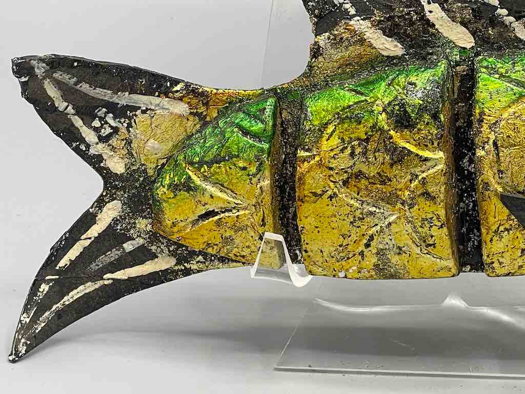 Small Vietnamese Yellow Wooden Fish Articulated Puppet Sculpture