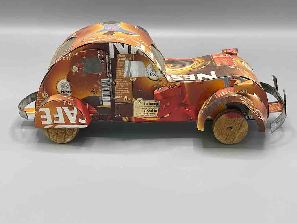 African Recycled Labeled Metal Can Toy Car - Burkina Faso