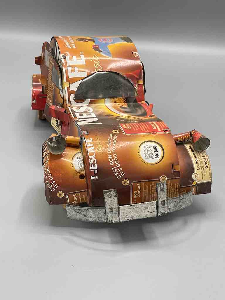 African Recycled Labeled Metal Can Toy Car - Burkina Faso