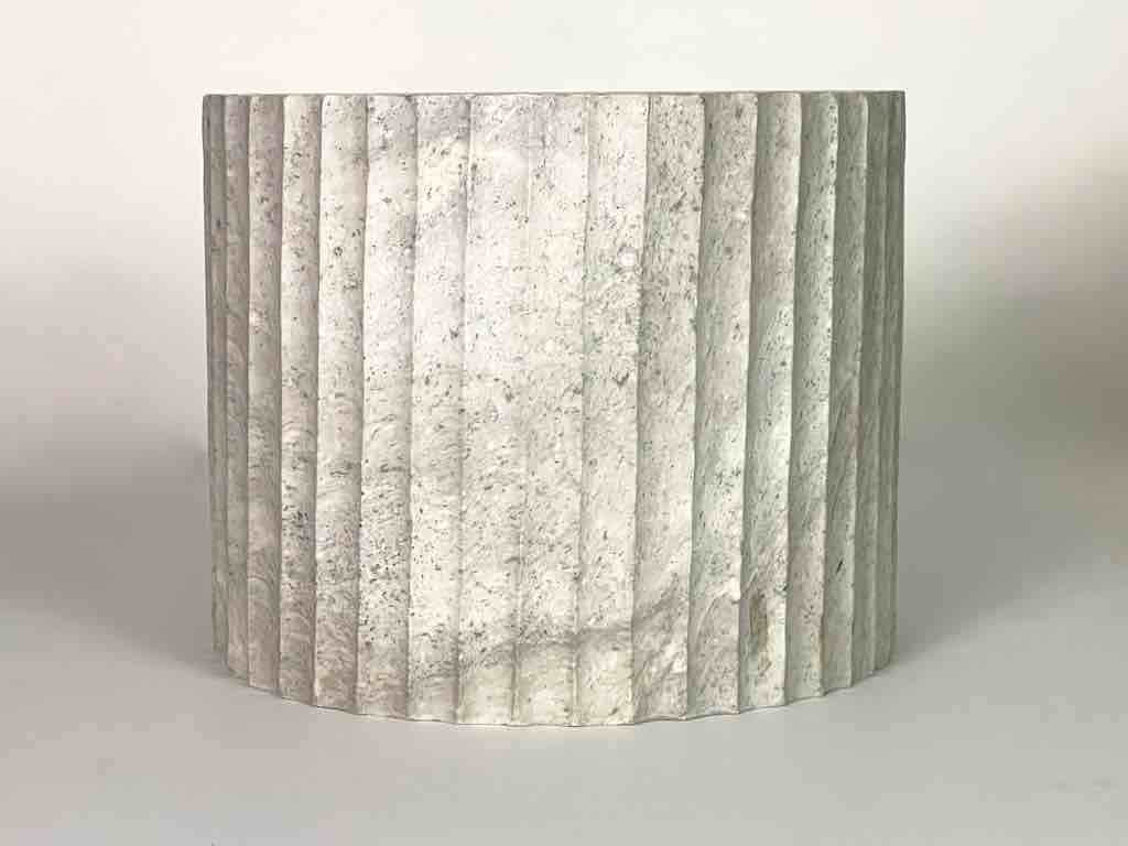 Solid Heavy Hand-Carved Soapstone Vietnamese White Planter