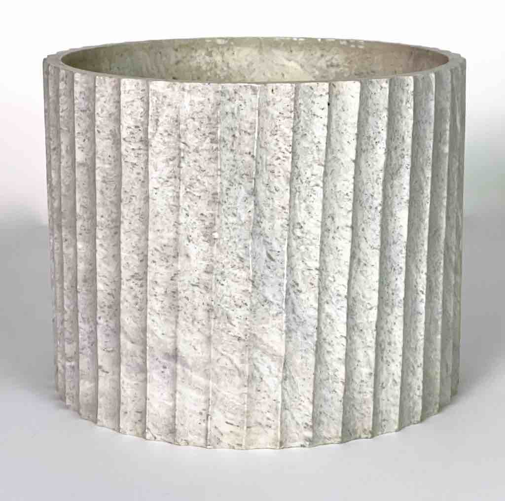 Solid Heavy Hand-Carved Soapstone Vietnamese White Planter