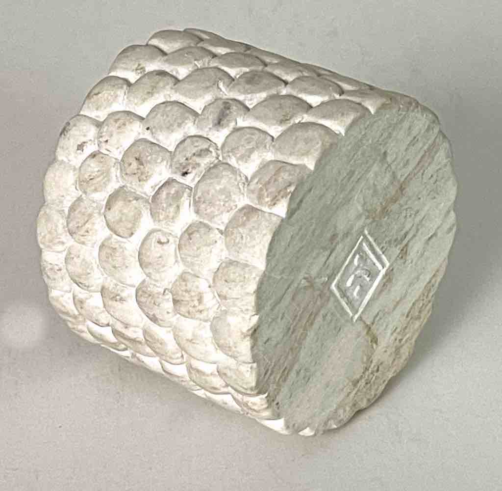 Small Hand-Carved Soapstone Vietnamese White Cylinder