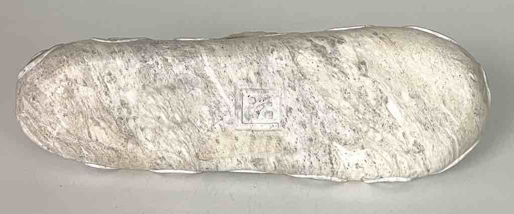 Hand-Carved Soapstone Vietnamese White Abstract Platter