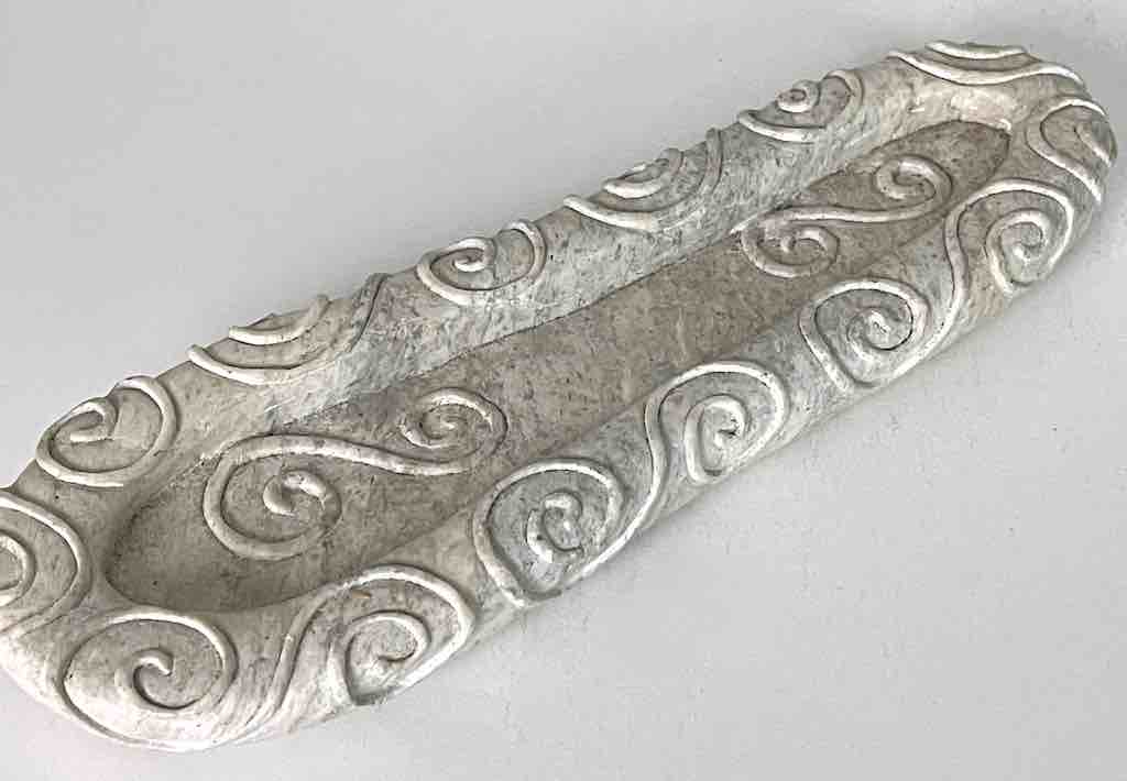 Hand-Carved Soapstone Vietnamese White Abstract Platter