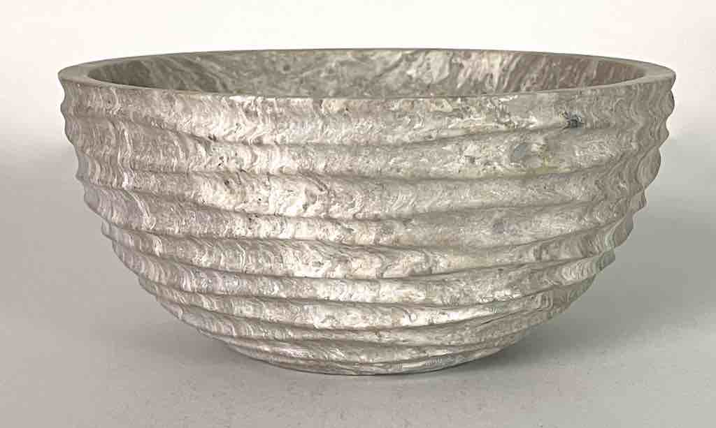 Hand-Carved Soapstone Vietnamese White Bowl