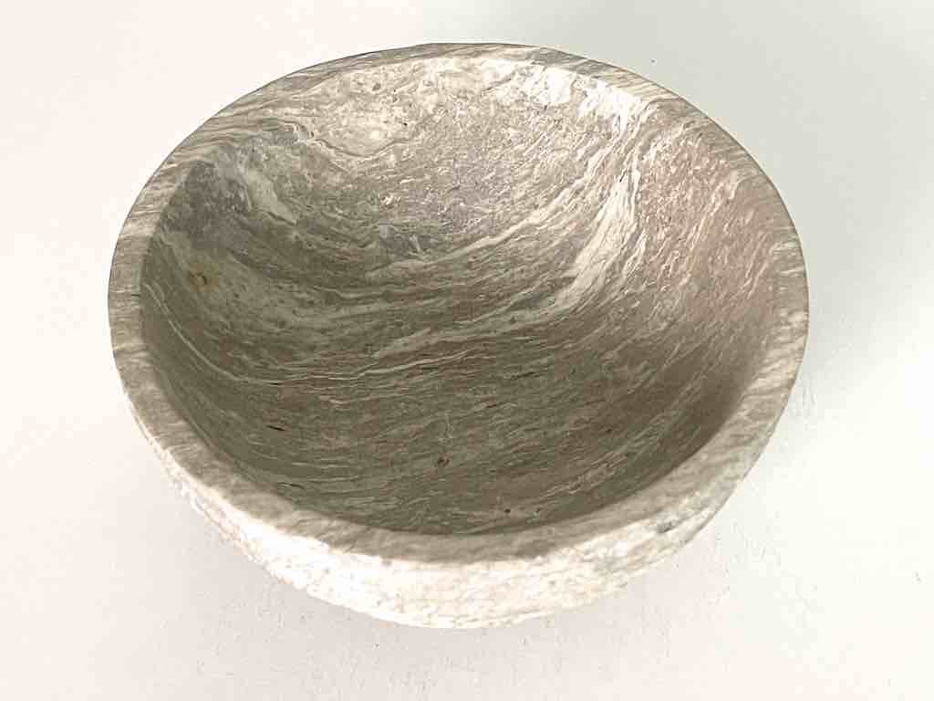 Hand-Carved Soapstone Vietnamese White Bowl