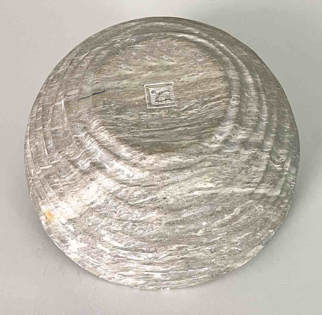 Hand-Carved Soapstone Vietnamese White Bowl