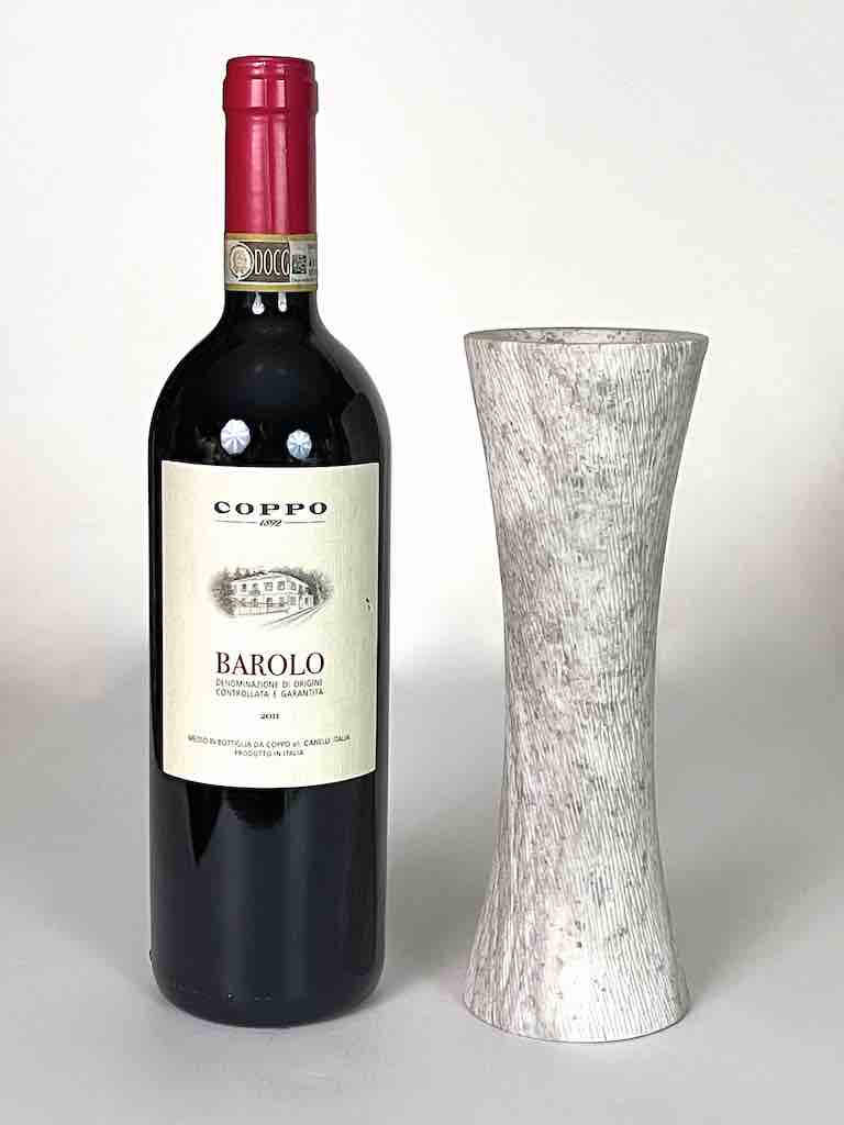 Hand-Carved Soapstone Vietnamese White Hourglass-Shape Vase
