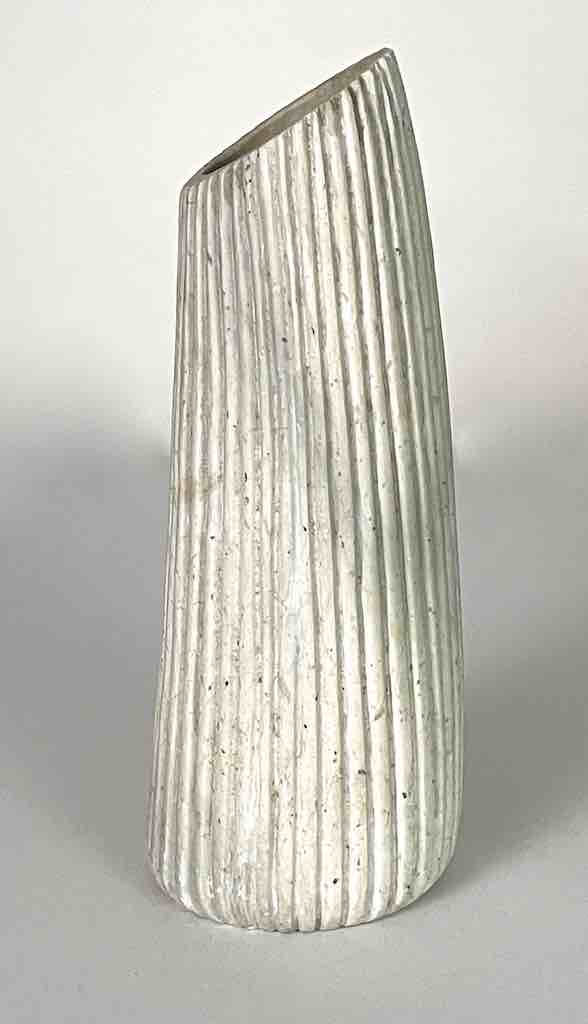 Hand-Carved Soapstone Vietnamese White Contemporary Vase