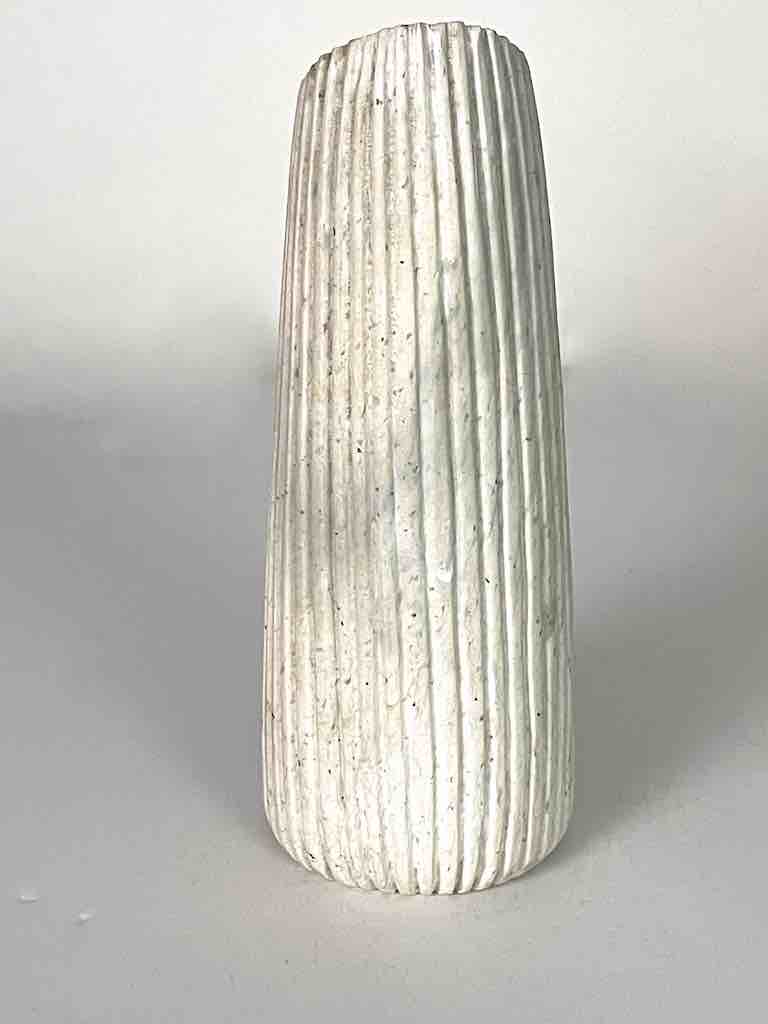 Hand-Carved Soapstone Vietnamese White Contemporary Vase