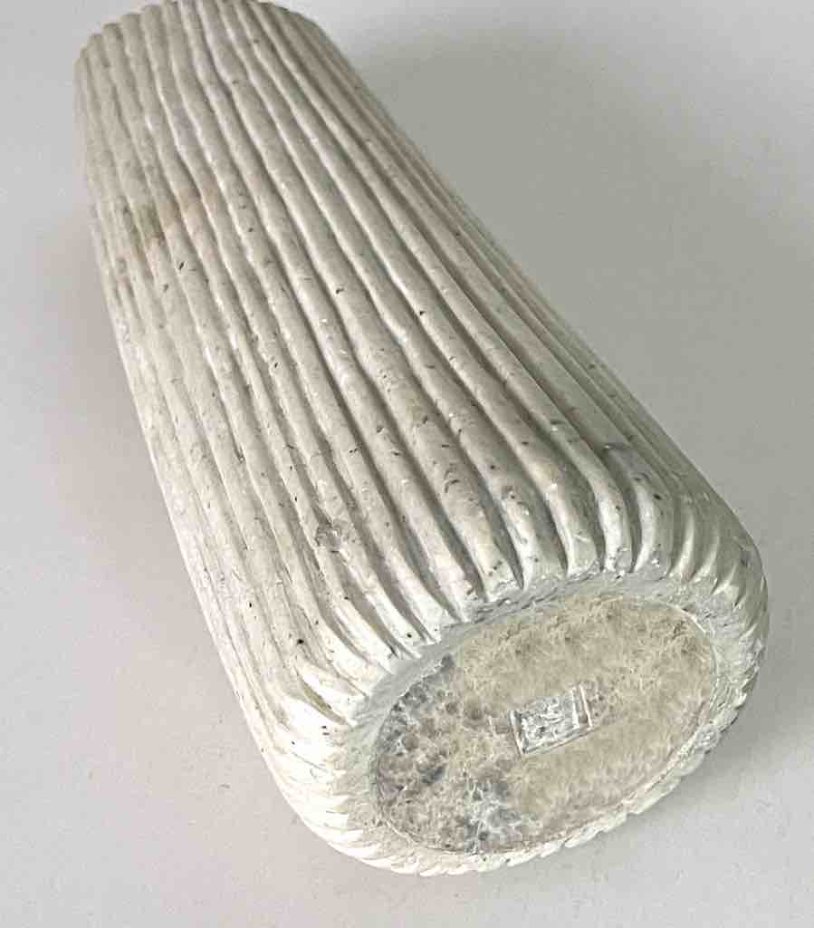 Hand-Carved Soapstone Vietnamese White Contemporary Vase