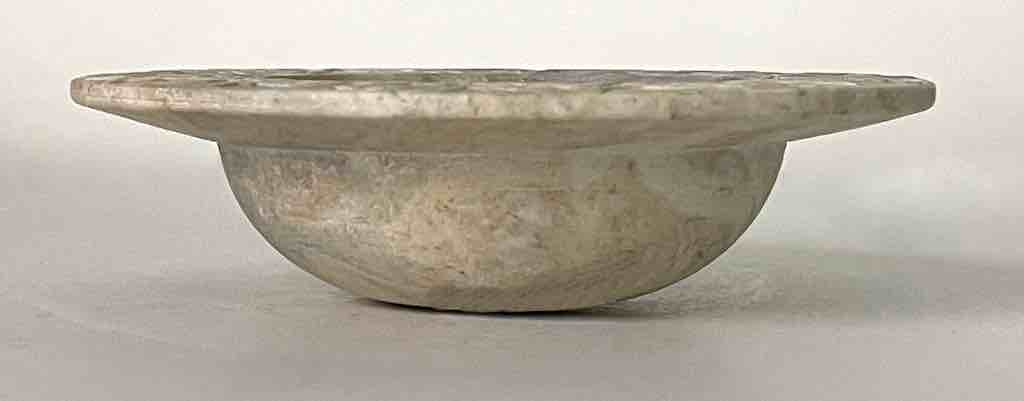 Hand-Carved Soapstone Vietnamese Small Wide Brim Bowl