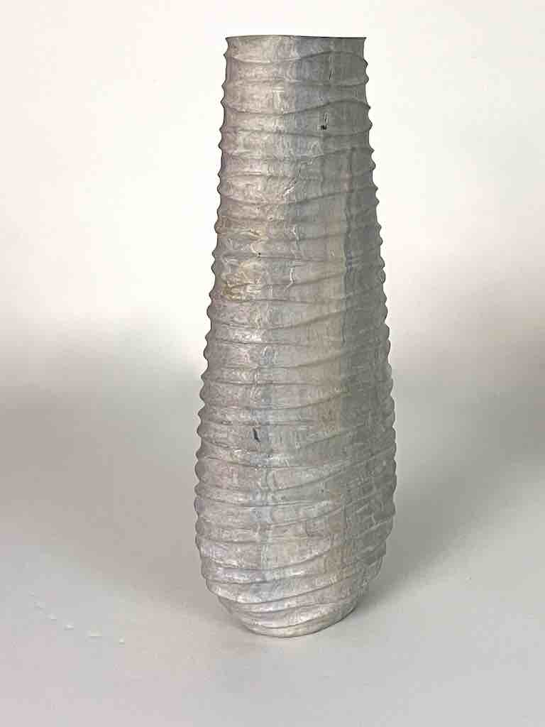 Hand-Carved Tall Soapstone Vietnamese Sculptural Vase