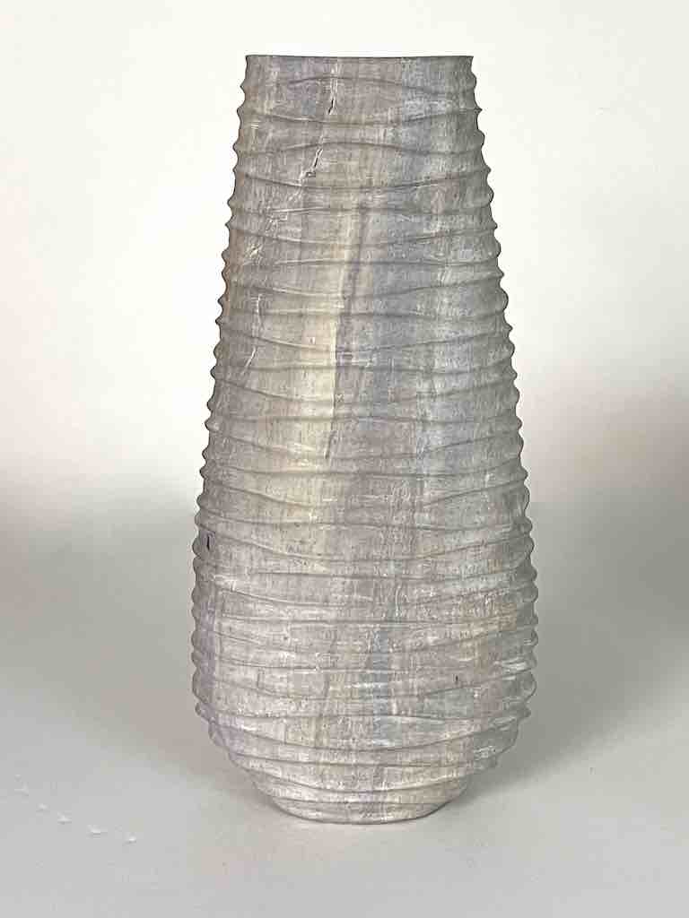 Hand-Carved Tall Soapstone Vietnamese Sculptural Vase