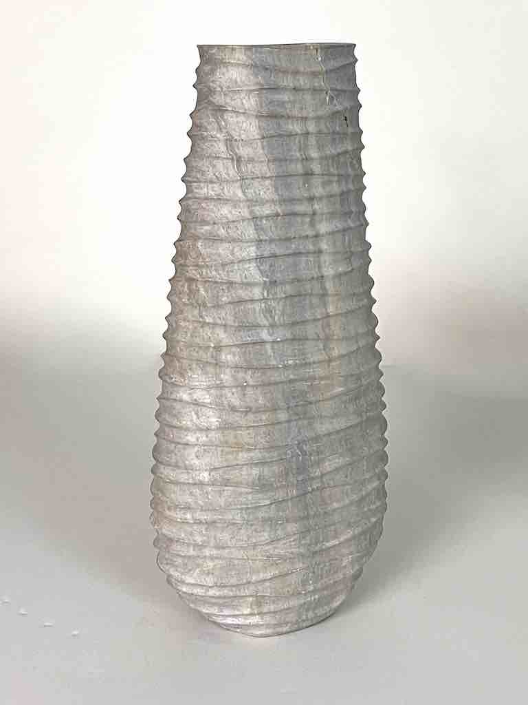 Hand-Carved Tall Soapstone Vietnamese Sculptural Vase
