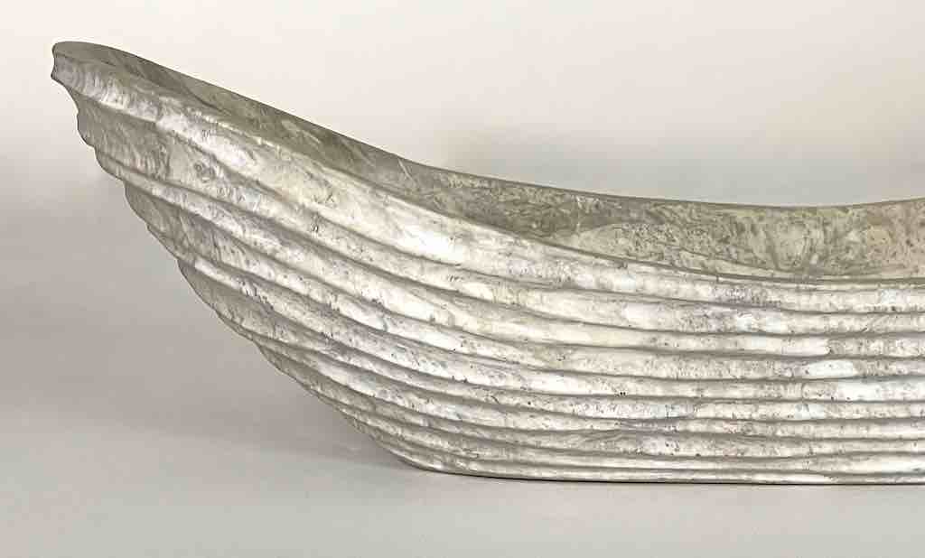 Hand-Carved Long Soapstone Vietnamese Sculptural Bowl
