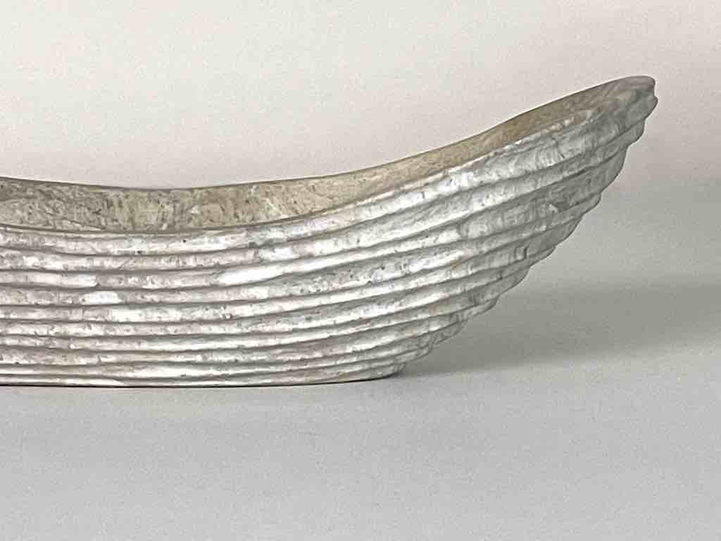 Hand-Carved Long Soapstone Vietnamese Sculptural Bowl