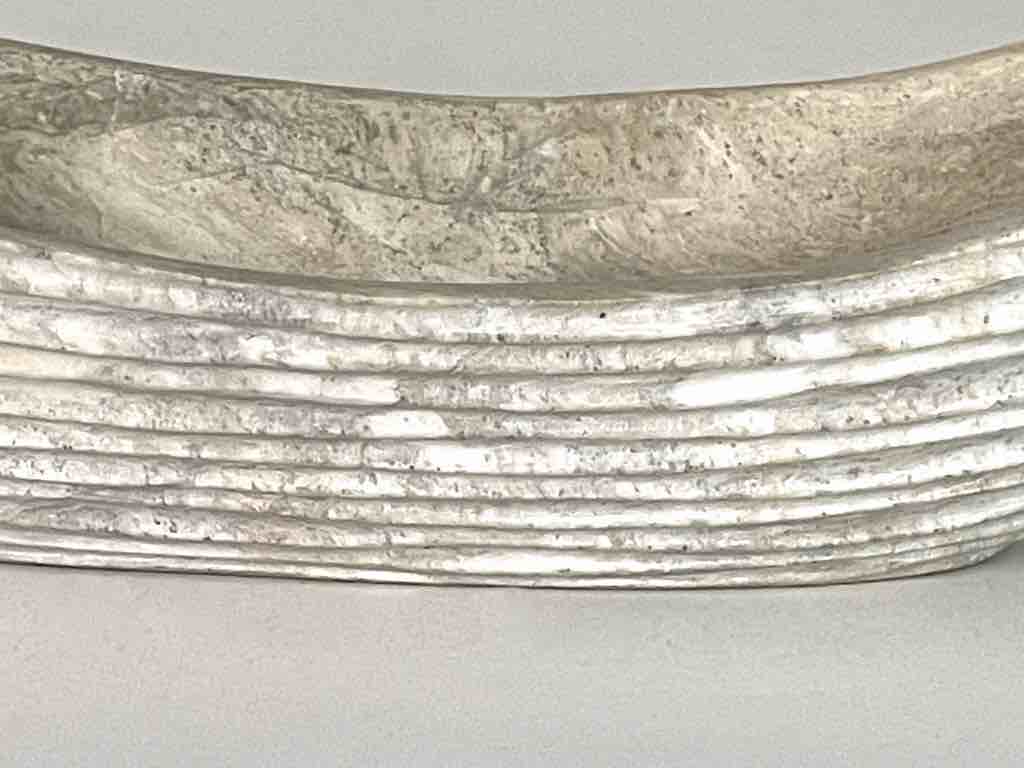 Hand-Carved Long Soapstone Vietnamese Sculptural Bowl