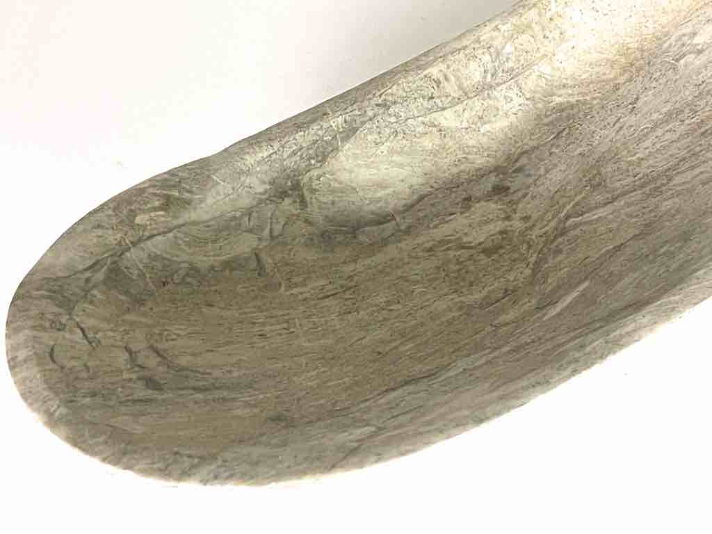 Hand-Carved Long Soapstone Vietnamese Sculptural Bowl