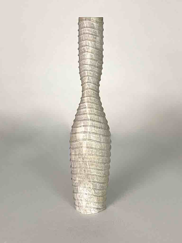 Hand-Carved Tall Soapstone Vietnamese Sculptural Vase