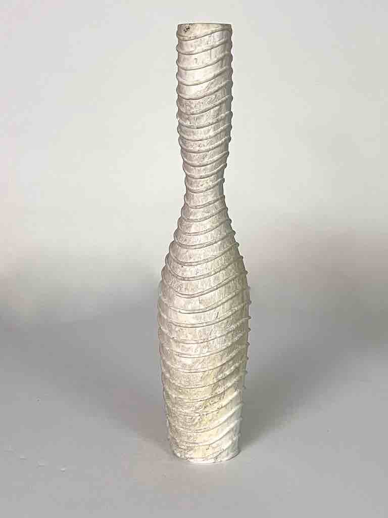Hand-Carved Tall Soapstone Vietnamese Sculptural Vase