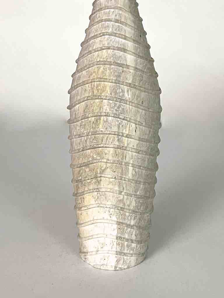 Hand-Carved Tall Soapstone Vietnamese Sculptural Vase