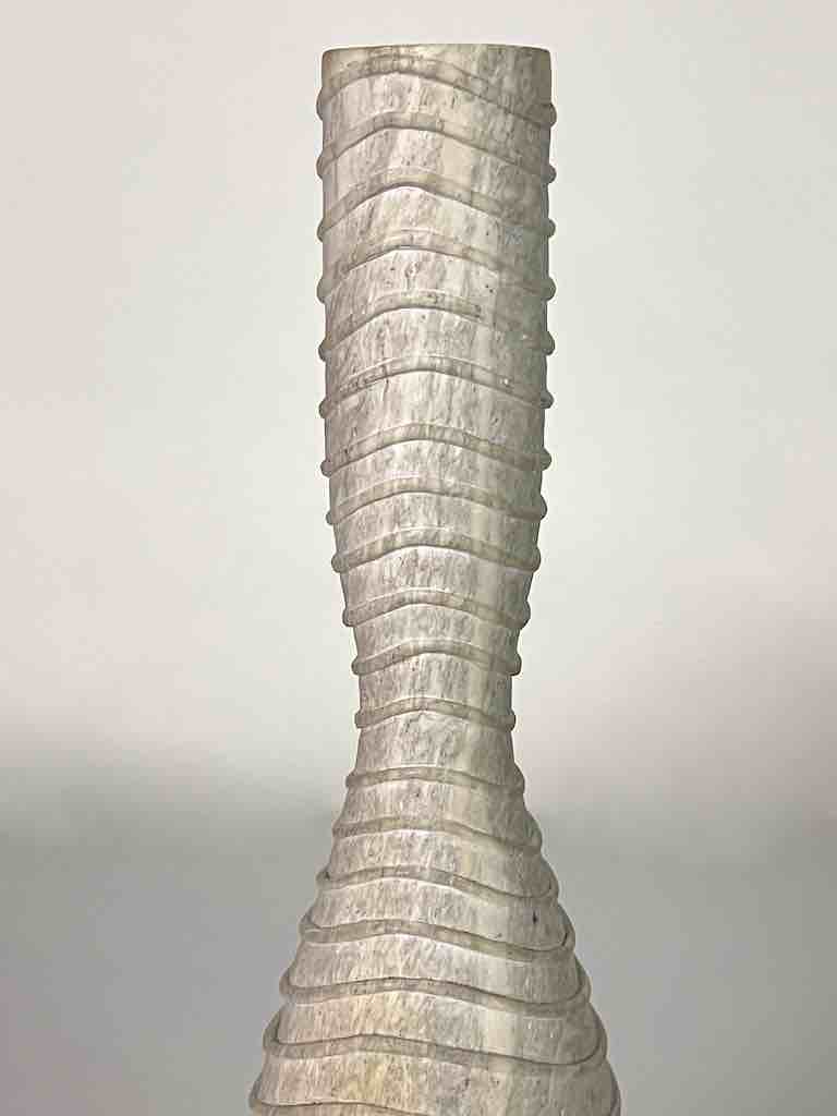 Hand-Carved Tall Soapstone Vietnamese Sculptural Vase