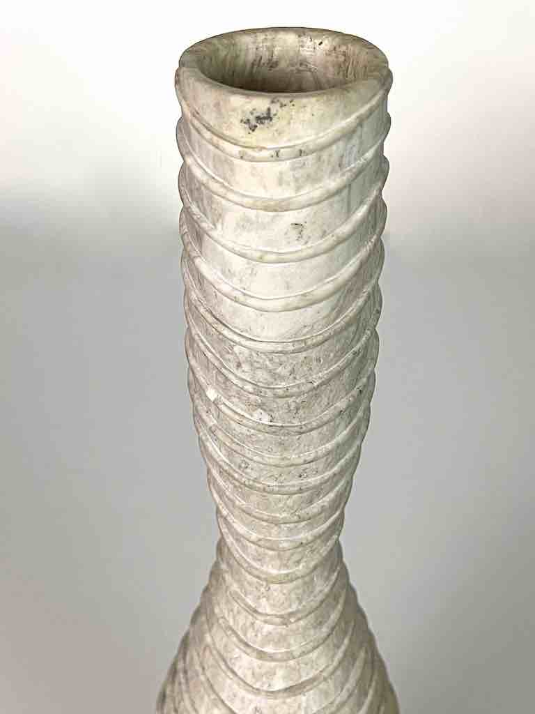 Hand-Carved Tall Soapstone Vietnamese Sculptural Vase